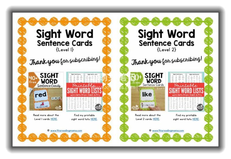 Sight Word Sentence Cards高频词卡片，5册电子版PDF ，百度云网盘下载！_小萌芽笔记